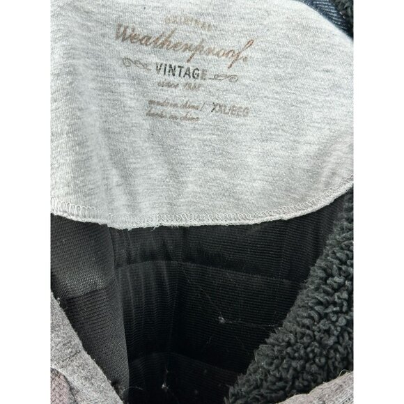 Quilted Gray Hooded Pullover Sweatshirt With Kangaroo Pocket‎ & Button Closure - Picture 9 of 16